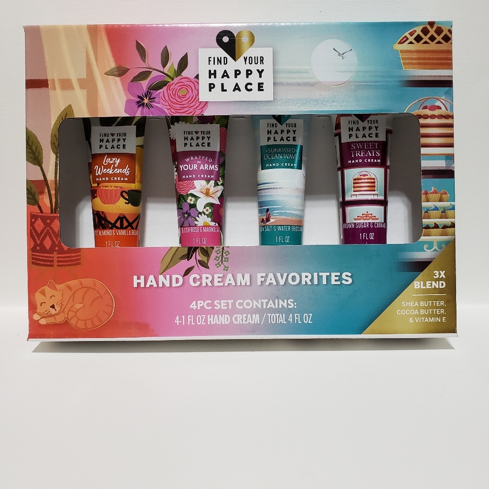 Find Your Happy Place 4 Piece Hand Cream Gift Set.
